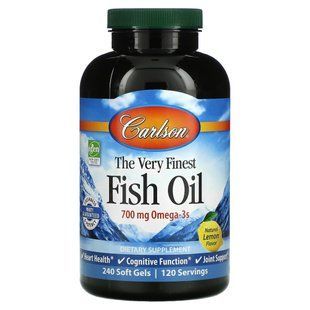 Рыбий жир лимон Carlson Labs (Fish Oil) 240 капсул купить в Киеве и Украине