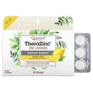 Леденцы с цинком для горла и иммунитета лимон Quantum Health (Zinc Lozenges) 24 леденца купить в Киеве и Украине