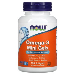 Омега-3 Now Foods (Omega-3 Mini) 180 мягких таблеток купить в Киеве и Украине