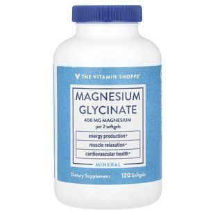 The Vitamin Shoppe, Magnesium Glycinate, 120 Softgel (200 mg per Softgel) купить в Киеве и Украине