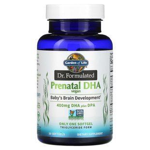 DHA for pregnant vegans Garden of Life (Vegan Prenatal DHA) 400 mg 30 gel capsules