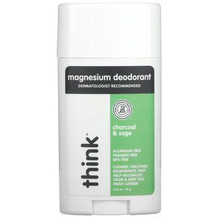 Think, Magnesium Deodorant, Charcoal and Sage, 2.65 oz (75 g)