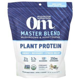 Om Mushrooms, Master Blend, Plant Protein, Creamy Vanilla, 1.14 lbs (518 g) купить в Киеве и Украине