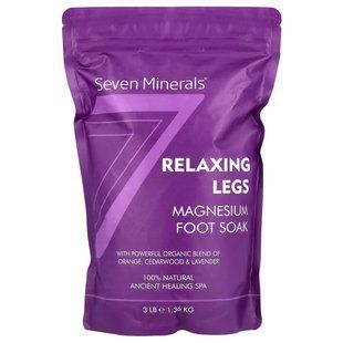 Seven Minerals, Relaxing Legs, Magnesium Foot Soak, Orange, Cedarwood & Lavender, 3 lb (1.36 kg) купить в Киеве и Украине