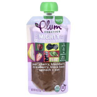 Детское пюре из шпината вишни фасоли Plum Organics (Might 4 Tots Essential Nutrition Blend) 113 г купить в Киеве и Украине