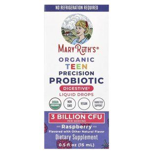 MaryRuth's, Organic Teen Precision Probiotic, Liquid Drops, Raspberry, 3 Billion CFU, 0.5 fl oz (15 ml) купить в Киеве и Украине