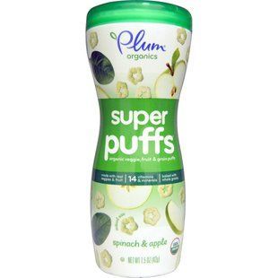 Organic puffs rings from vegetables fruits and grains spinach and apple 42 g