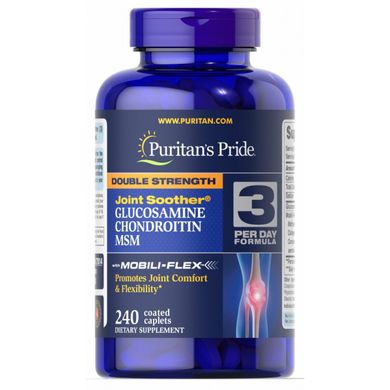 Глюкозамін хондроїтин і МСМ Puritan's Pride (Double Strength MSM) 500 мг / 400 мг 240 капсул