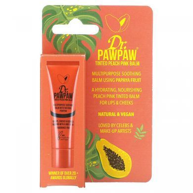 Dr. PAWPAW, багатоцільовий заспокійливий бальзам з натуральною лапкою, рожевий персик, 0,33 рідких унцій (10 мл)