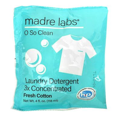 Madre Labs, моющее средство для стирки, тройной концентрации, свежесть хлопка, 6 пакетиков по 118 4 жидк. Унции купить в Киеве и Украине