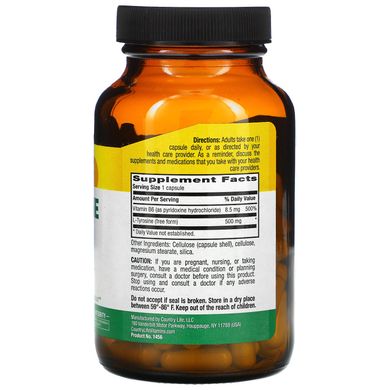 L-тирозин, Country Life, 500 мг, 100 рослинних капсул