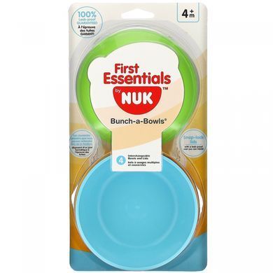 Набор мисок с герметичными крышками от 4-х месяцев NUK (Bunch-a-Bowls) 4 шт купить в Киеве и Украине