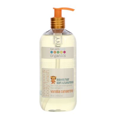 Дитячий шампунь-пінка ваніль і мандарин Nature's Baby Organics (Shampoo & Body Wash) 473 мл