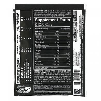 Whey protein isolate ALLMAX Nutrition (Isoflex) 30 g with chocolate flavor.