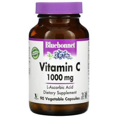 Bluebonnet Nutrition, Вітамін C, 1000 мг, 90 рослинних капсул
