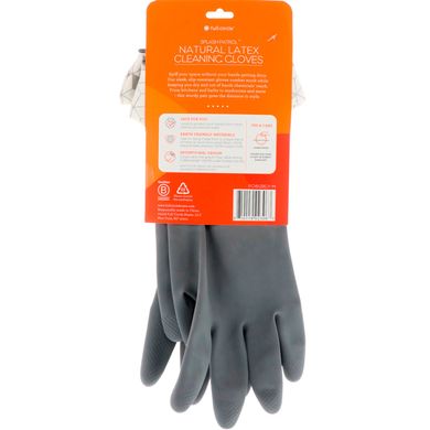 Натуральні латексні чистять рукавички, сірий, розмір S / M, Full Circle,