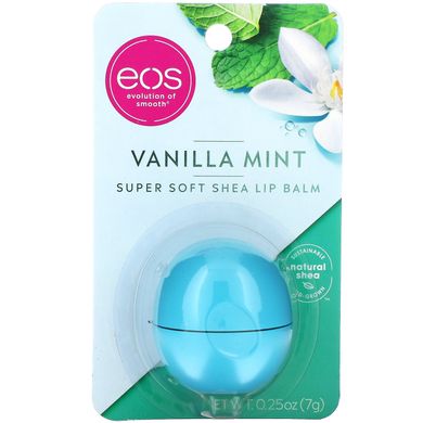 Visibly Soft, бальзам для губ, ваніль і м'ята, EOS, 25 унції (7 г)