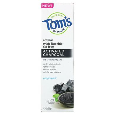 Tom's of Maine, Натуральная зубная паста против кариеса, активированный уголь с фтором, перечная мята, 133 г (4,7 унции) купить в Киеве и Украине