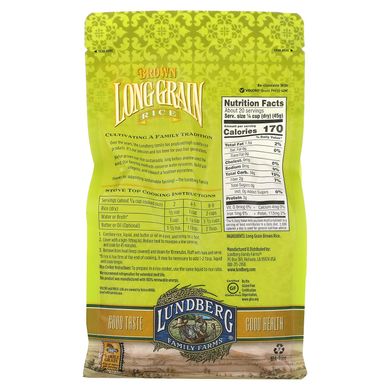 Lundberg, Коричневый длиннозерный рис, 32 унции (907 г) купить в Киеве и Украине
