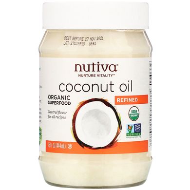 Кокосове масло рафіноване Nutiva (Coconut Oil Refined) 444 мл
