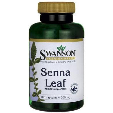 Сенна Ліф, Senna Leaf, Swanson, 500 мг, 100 капсул