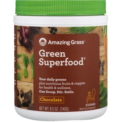Суперфуд шоколадний напій Amazing Grass (Green Superfood) 240 м