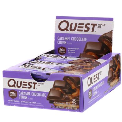 Протеїновий батончик, шоколад з карамеллю, Quest Nutrition, 12 батончиків, 60 г кожен