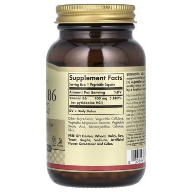 Витамин B6 Solgar (Vitamin B6) 100 мг 250 капсул купить в Киеве и Украине