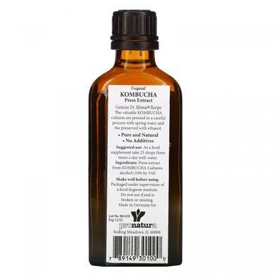 Pressed Kombucha Extract, No Sugar3., Pronatura, 38 Liquid Ounces (100 ml)