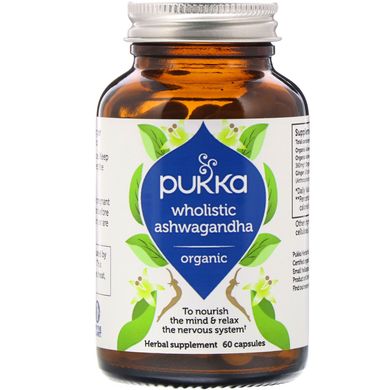 Органічна ашваганда, Pukka Herbs, 60 капсул