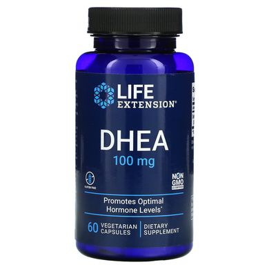 ДГЕА, DHEA, Life Extension, 100 мг, 60 вегетаріанських капсул