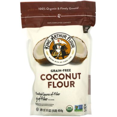 King Arthur Flour, Кокосове борошно, без зерна, 16 унцій (454 г)