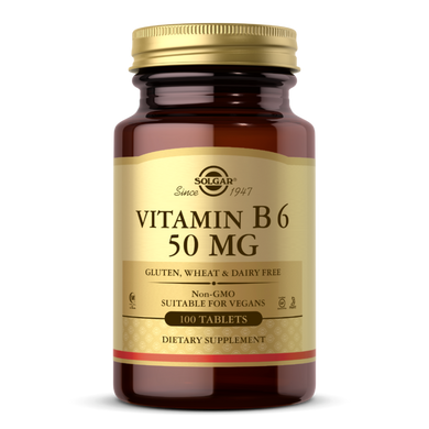 Вітамін B6 Solgar (Vitamin B6) 50 мг 100 таблеток