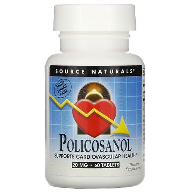 Полікозанол Source Naturals (Policosanol) 20 мг 60 таблеток
