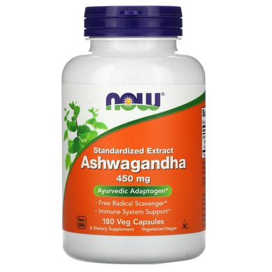 Ашваганда Now Foods (Ashwagandha) 450 мг 180 вегетаріанських капсул