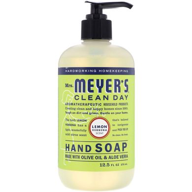 Мило для рук, Hand Soap, Лимонний аромат вербени, Mrs Meyers Clean Day, 12,5 рідких унцій (370 мл)