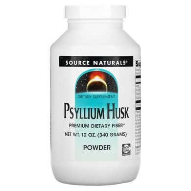 Лушпиння оболонок насіння подорожника, Psyllium Husk Powder, Source Naturals, 12 унцій (340 г)