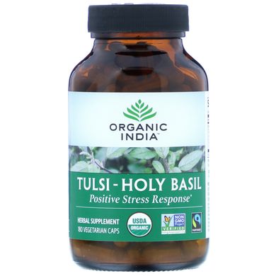 Тулса-Святий Василь, Tulsi-Holy Basil, Organic India, 180 вегетаріанських капсул