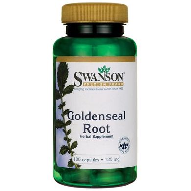 Золотий корінь, Goldenseal Root, Swanson, 125 мг, 100 капсул