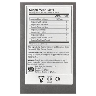Yogi Tea, Cranberry Spice Positive Energy&trade;, 16 чайних пакетиків, 36 г (1,27 унції)