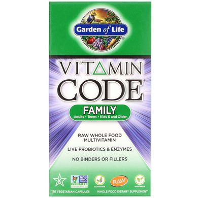 Вітаміни для всієї родини Garden of Life (Vitamin Code Family) 120 капсул