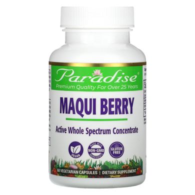 Ягоди маки Paradise Herbs (Maqui Berry) 400 мг 60 капсул