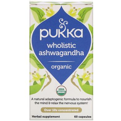 Органічна ашваганда, Pukka Herbs, 60 капсул