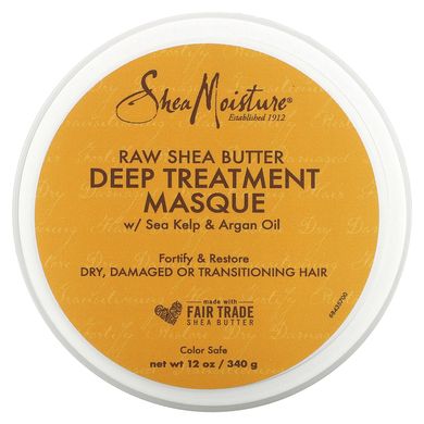 Сира олія ши, маска для глибокого лікування, Raw Shea Butter, Deep Treatment Masque, SheaMoisture, 340 г