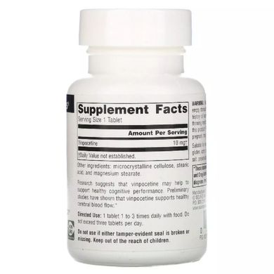 Вінпоцетин Source Naturals (Vinpocetine) 10 мг 60 таблеток
