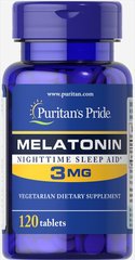 (ТЕРМІН!!!!) Мелатонін Puritan's Pride (Melatonin) 3 мг 120 таблеток