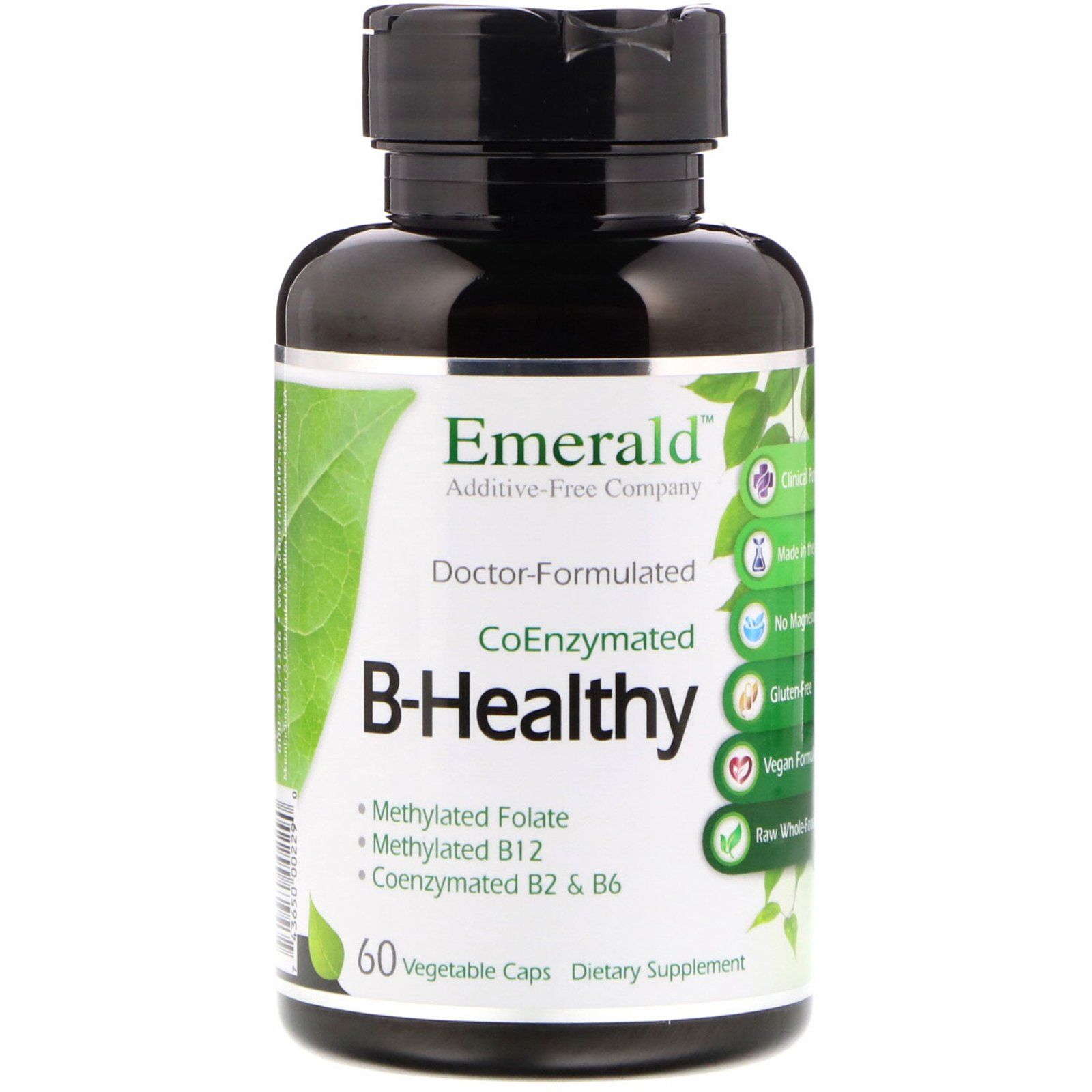 Метилированный B12, B-Healthy, Emerald Laboratories, 60 вегетарианских ...