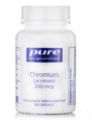 Хром Пиколинат Pure Encapsulations (Chromium Picolinate) 200 мкг 180 капсул купить в Киеве и Украине