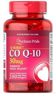 Коэнзим Q-10 Q-SORB &trade;, Q-SORB&trade; Co Q-10, Puritan's Pride, 30 мг, 200 капсул купить в Киеве и Украине