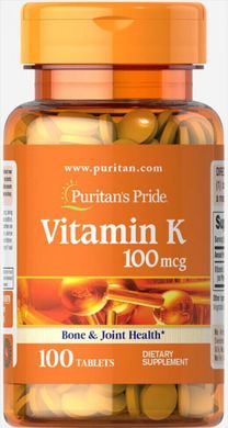 Вітамін К Puritan's Pride (Vitamin K) 100 мкг 100 таблеток